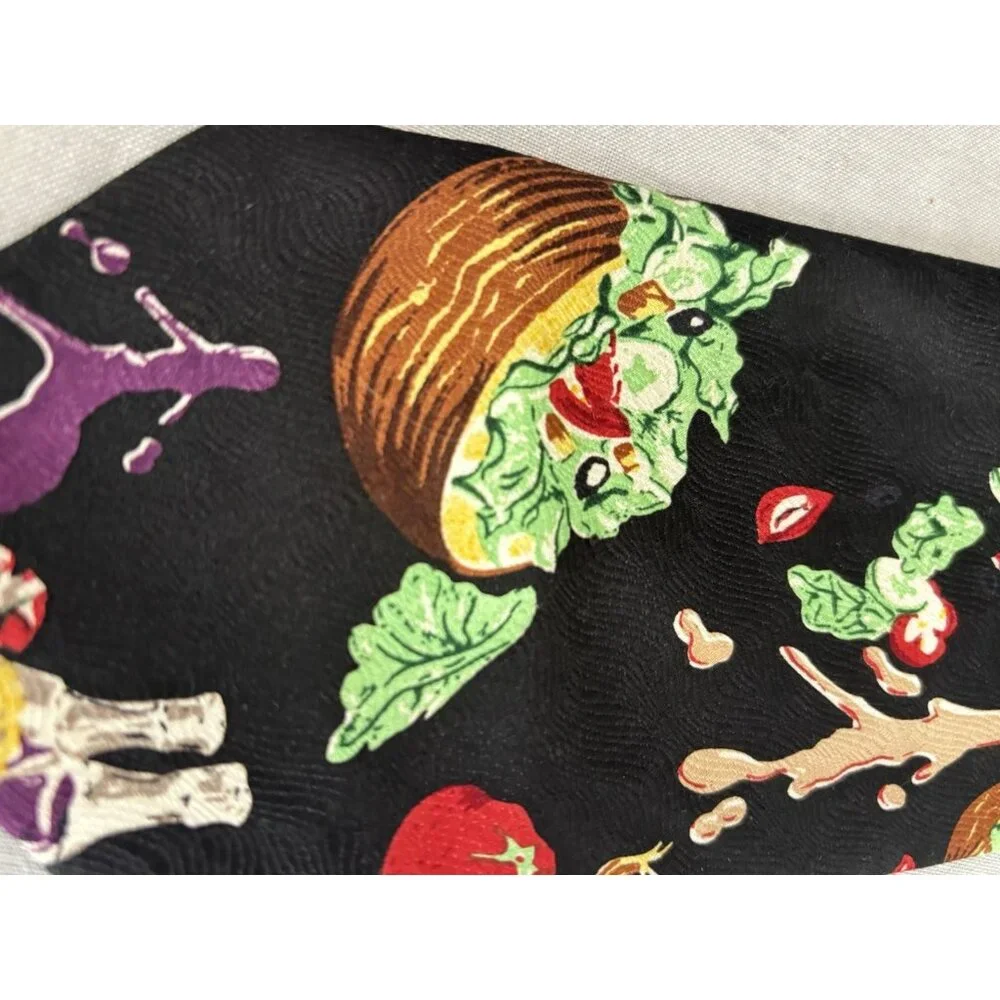 Wild Ties TOSSED SALAD BLACK TIE Novelty Vegetarian Veggies - Picture 5 of 8